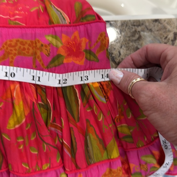 NWT Farm Rio Solar Forest Tiered Plunge Maxi Dress with Tie Straps Medium - Picture 6 of 6